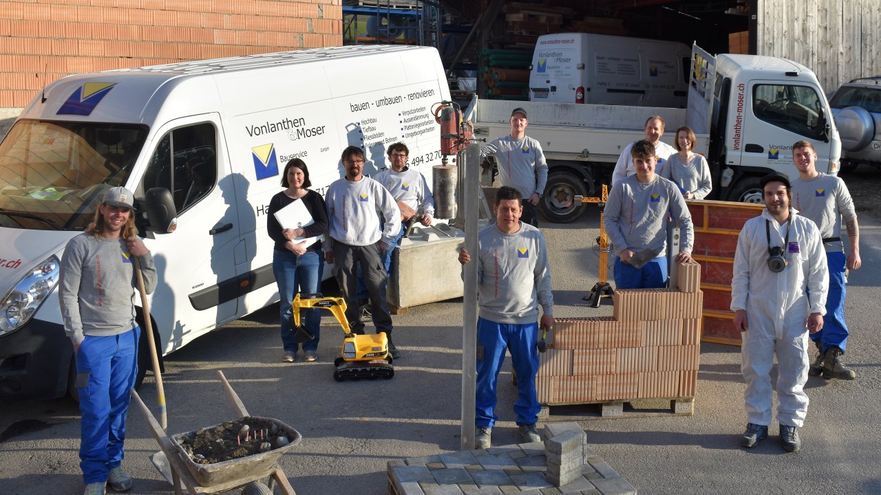 Bild Mitarbeiter 20 Jahre Vonlanthen & Moser Bauservice GmbH